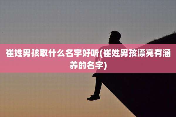 崔姓男孩取什么名字好听(崔姓男孩漂亮有涵养的名字)