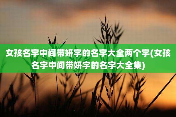 女孩名字中间带妍字的名字大全两个字(女孩名字中间带妍字的名字大全集)