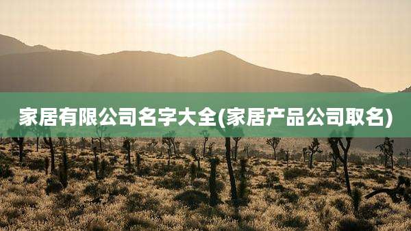 家居有限公司名字大全(家居产品公司取名)