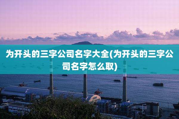 为开头的三字公司名字大全(为开头的三字公司名字怎么取)