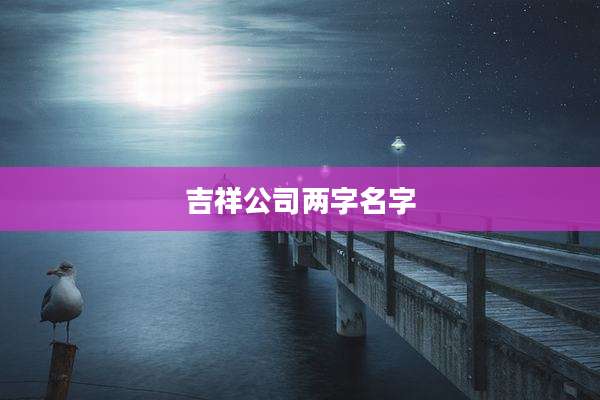 吉祥公司两字名字