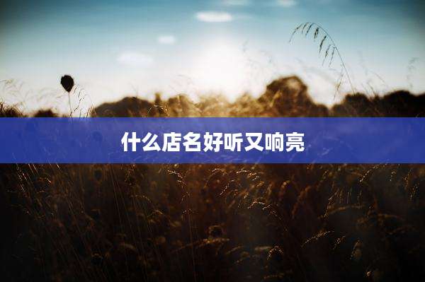 什么店名好听又响亮