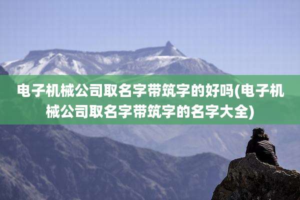 电子机械公司取名字带筑字的好吗(电子机械公司取名字带筑字的名字大全)