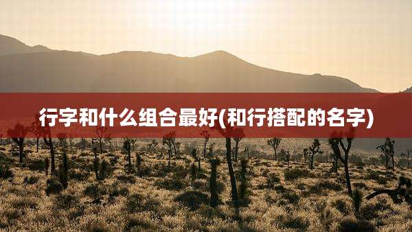 行字和什么组合最好(和行搭配的名字)
