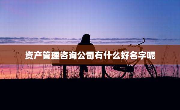 资产管理咨询公司有什么好名字呢