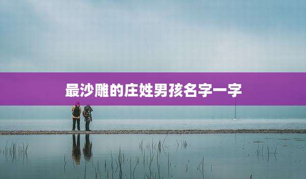 最沙雕的庄姓男孩名字一字
