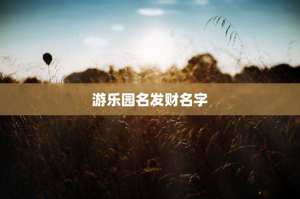 游乐园名发财名字