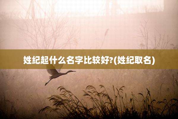 姓纪起什么名字比较好?(姓纪取名)
