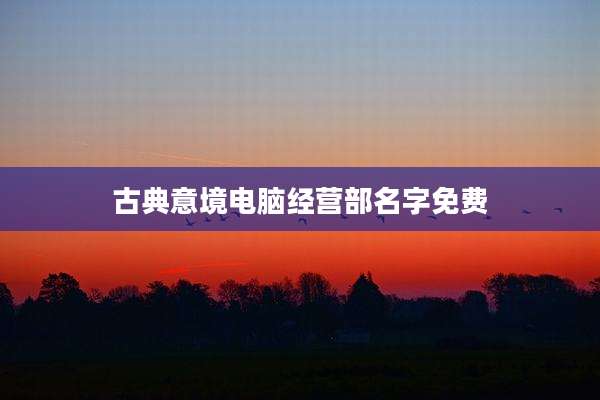 古典意境电脑经营部名字免费