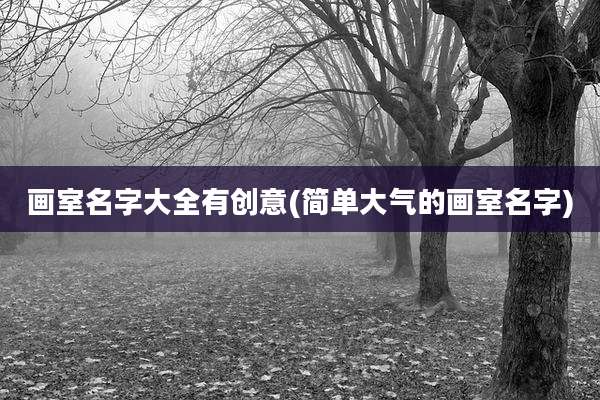 画室名字大全有创意(简单大气的画室名字)
