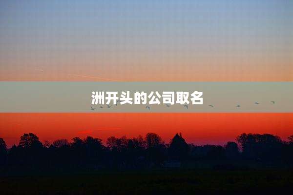 洲开头的公司取名