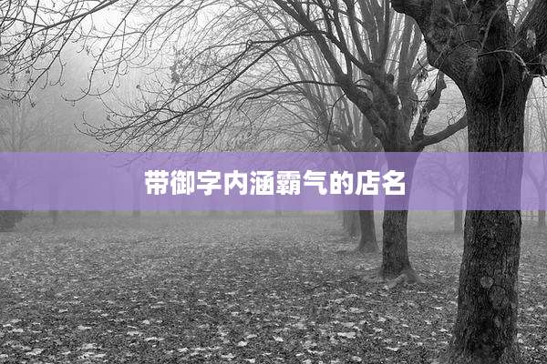 带御字内涵霸气的店名