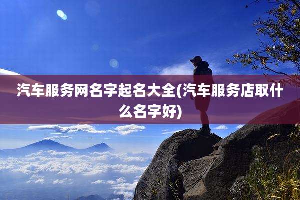 汽车服务网名字起名大全(汽车服务店取什么名字好)
