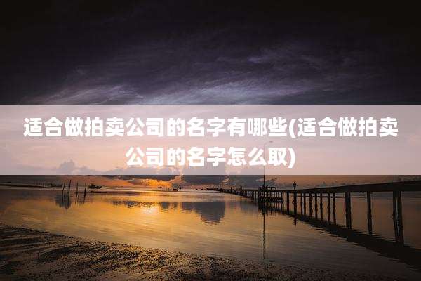 适合做拍卖公司的名字有哪些(适合做拍卖公司的名字怎么取)