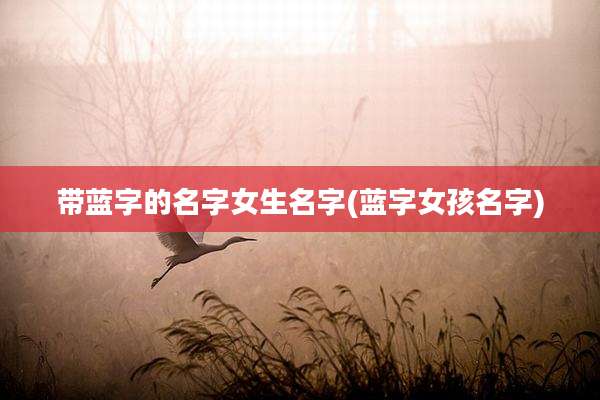 带蓝字的名字女生名字(蓝字女孩名字)