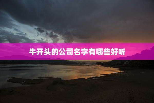 牛开头的公司名字有哪些好听