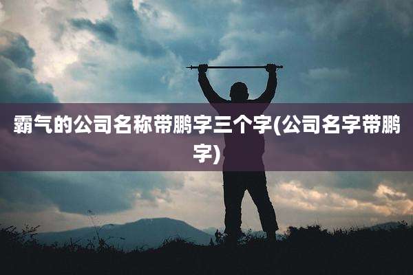 霸气的公司名称带鹏字三个字(公司名字带鹏字)