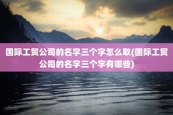 国际工贸公司的名字三个字怎么取(国际工贸公司的名字三个字有哪些)