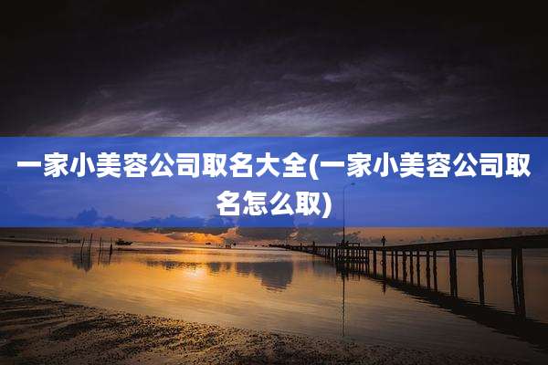 一家小美容公司取名大全(一家小美容公司取名怎么取)
