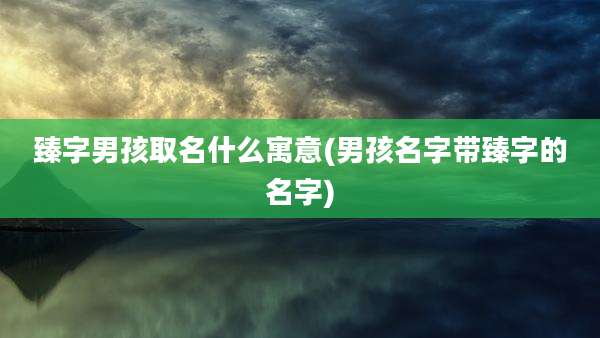 臻字男孩取名什么寓意(男孩名字带臻字的名字)