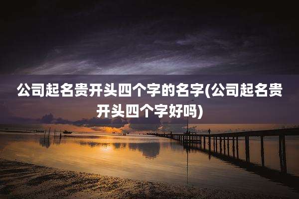 公司起名贵开头四个字的名字(公司起名贵开头四个字好吗)