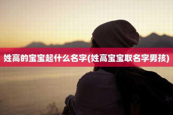 姓高的宝宝起什么名字(姓高宝宝取名字男孩)
