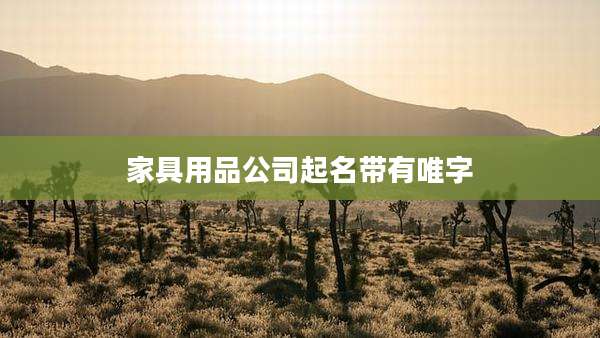 家具用品公司起名带有唯字