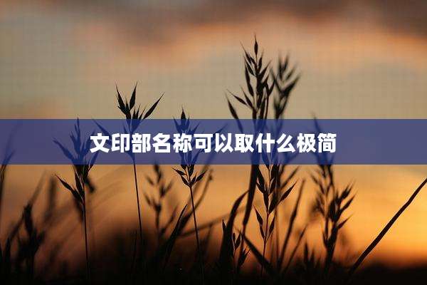 文印部名称可以取什么极简