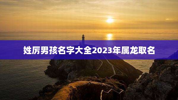 姓厉男孩名字大全2023年属龙取名
