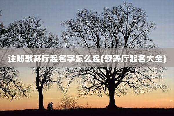 注册歌舞厅起名字怎么起(歌舞厅起名大全)