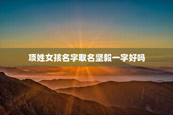项姓女孩名字取名坚毅一字好吗