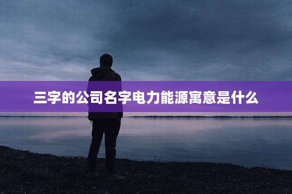 三字的公司名字电力能源寓意是什么