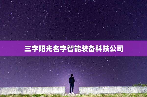 三字阳光名字智能装备科技公司