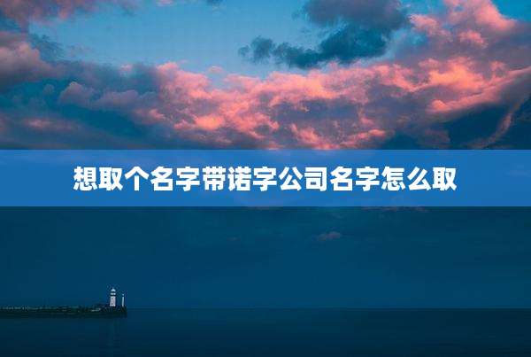 想取个名字带诺字公司名字怎么取
