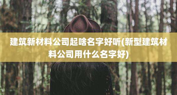 建筑新材料公司起啥名字好听(新型建筑材料公司用什么名字好)