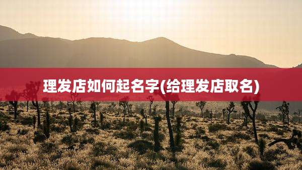 理发店如何起名字(给理发店取名)
