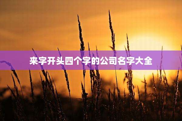来字开头四个字的公司名字大全