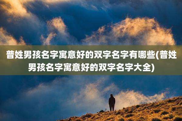 普姓男孩名字寓意好的双字名字有哪些(普姓男孩名字寓意好的双字名字大全)