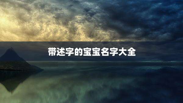 带述字的宝宝名字大全