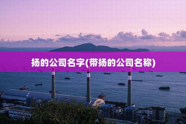 扬的公司名字(带扬的公司名称)