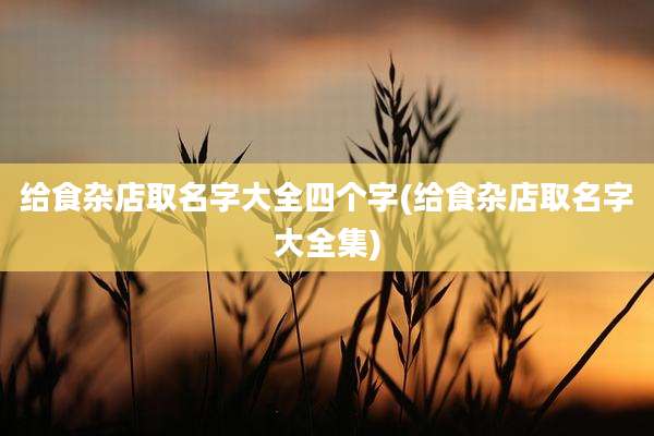 给食杂店取名字大全四个字(给食杂店取名字大全集)