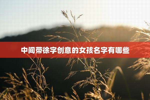 中间带徐字创意的女孩名字有哪些