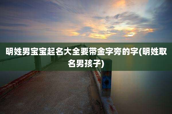 明姓男宝宝起名大全要带金字旁的字(明姓取名男孩子)