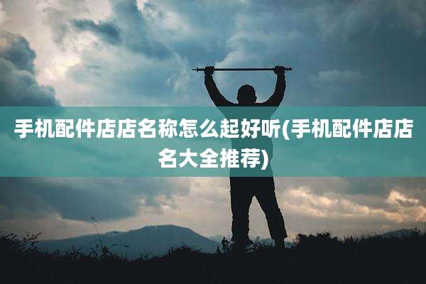 手机配件店店名称怎么起好听(手机配件店店名大全推荐)