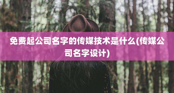 免费起公司名字的传媒技术是什么(传媒公司名字设计)