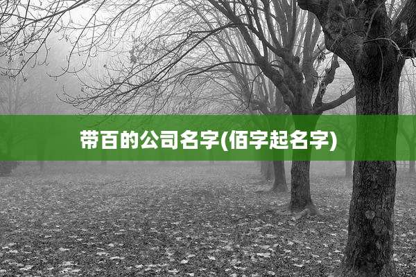 带百的公司名字(佰字起名字)