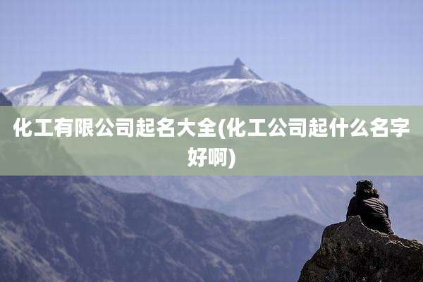 化工有限公司起名大全(化工公司起什么名字好啊)