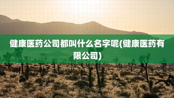健康医药公司都叫什么名字呢(健康医药有限公司)