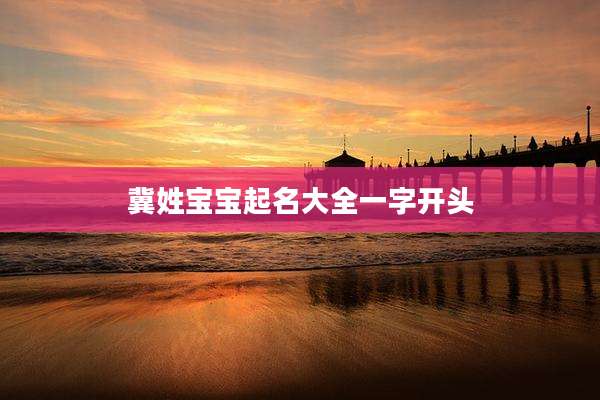 冀姓宝宝起名大全一字开头