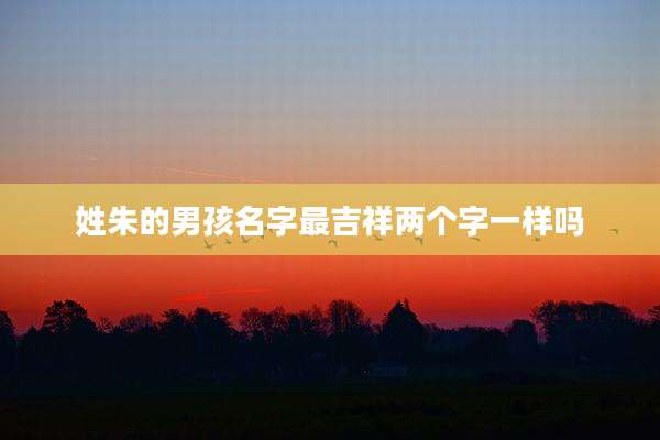 姓朱的男孩名字最吉祥两个字一样吗